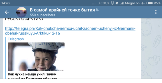 Чукотка получила представительство в Telegram
