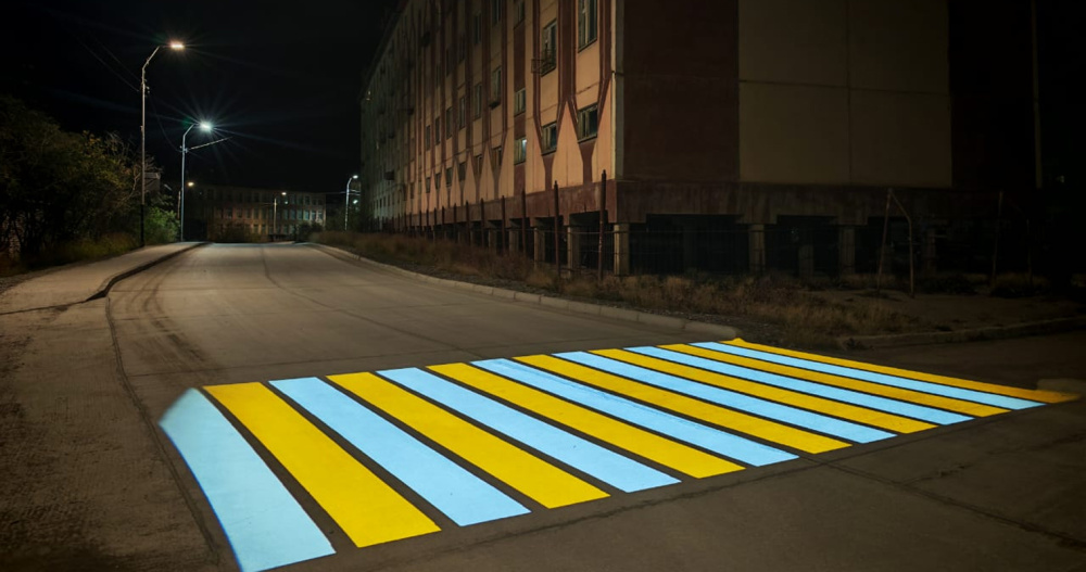 Проекционные пешеходные переходы оборудовали на дорогах Билибино