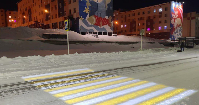 Ещё пять световых пешеходных переходов заработали в Певеке