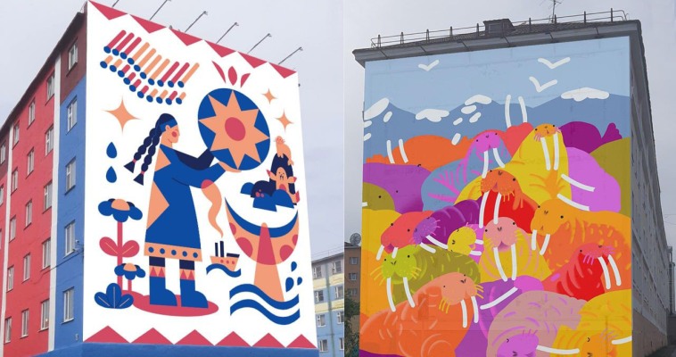 Торцы многоквартирных домов на Чукотке украсят арт-иллюстрациями